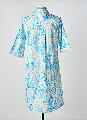 Rochie midi imprimeu floral mâneci lungi albastru BLANC BOHEME femeie