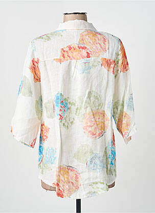 Cămașă imprimeu floral mâneci lungi bej BLANC BOHEME femeie