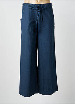 Pantalon drept țesătură poplin mărime normală albastru BLANC BOHEME femeie