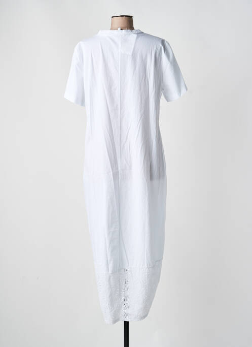 Rochie lungă mâneci scurte mâneci scurte alb BLANC BOHEME femme