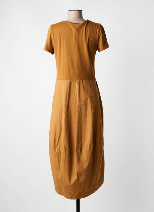 Rochie lungă mâneci scurte mâneci scurte maro BLANC BOHEME femme