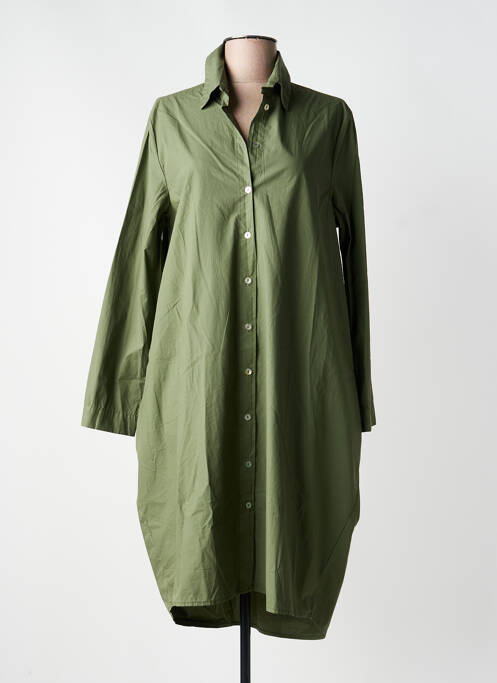 Rochie midi mâneci lungi mâneci lungi verde BLANC BOHEME femme