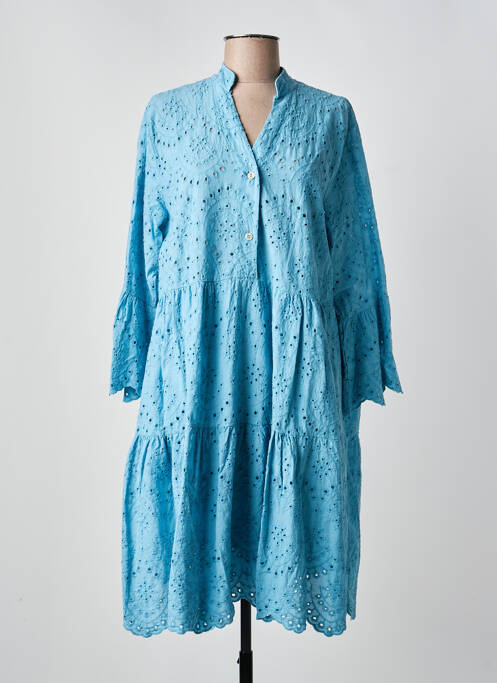 Rochie midi albastru BLANC BOHEME femeie