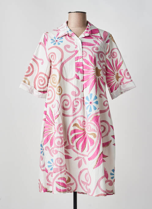 Rochie midi roz BLANC BOHEME femeie