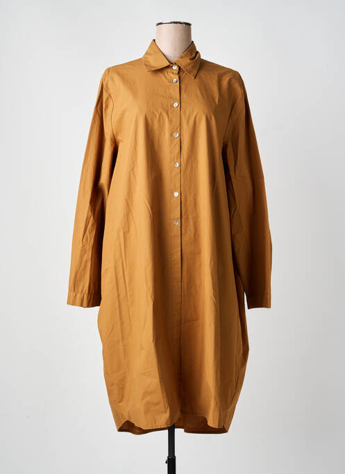 Rochie midi mâneci lungi mâneci lungi maro BLANC BOHEME femme