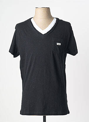 Tricou croială dreaptă mâneci scurte negru DEELUXE bărbat