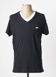 Tricou croială dreaptă mâneci scurte negru DEELUXE homme
