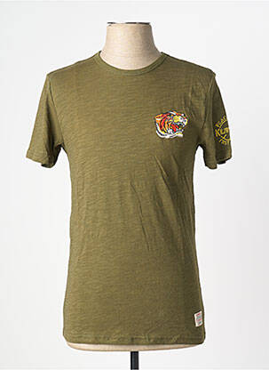 Tricou broderie mâneci scurte verde KILIWATCH bărbat