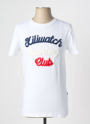 Tricou broderie mâneci scurte alb KILIWATCH bărbat
