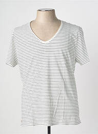 Tricou croială cambrată mâneci scurte alb DEELUXE bărbat