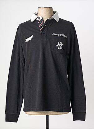 Polo mâneci lungi mâneci lungi negru CLASSIC ALL BLACKS bărbat