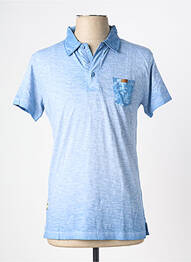 Polo elasticitate mâneci scurte albastru DEELUXE homme