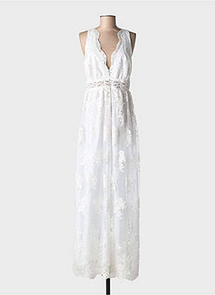 Rochie lungă fără mâneci fără mâneci bej IBIMODA femeie