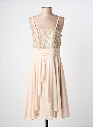 Rochie midi țesătură crep fără mâneci bej ASCIA femme