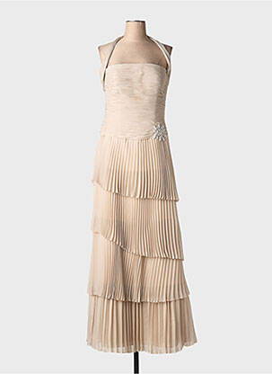 Rochie lungă fără mâneci fără mâneci bej FARA FIESTA femme