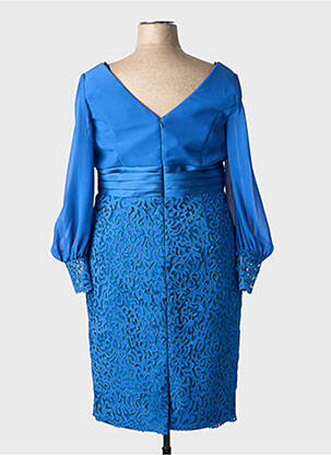 Rochie midi țesătură crep mâneci lungi albastru MARFIL femeie