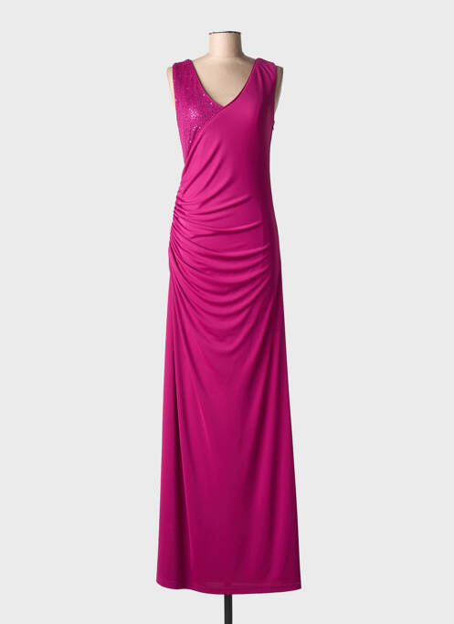 Rochie lungă țesătură crep fără mâneci violet ASCIA femme