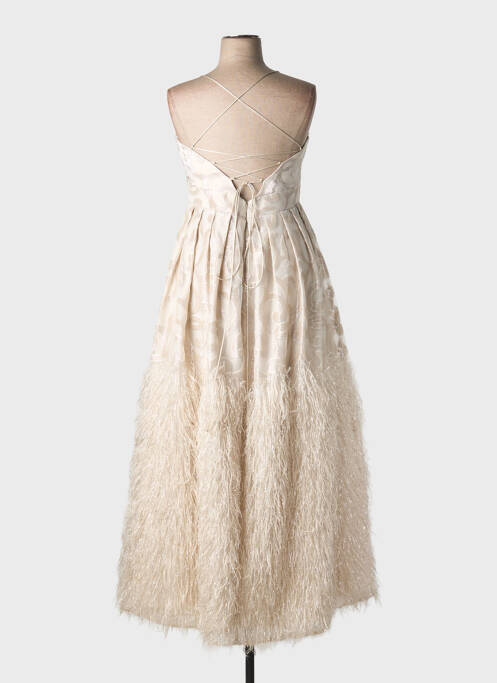 Rochie lungă mâneci cu bretele ajustabile fără mâneci bej SONIA PENA femme