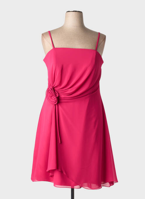 Rochie midi țesătură crep fără mâneci roz ASCIA femme