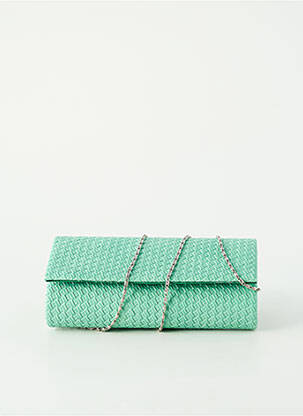 Geantă închidere cu rabat clipsat formă dreptunghiulară verde ETERNEL femme