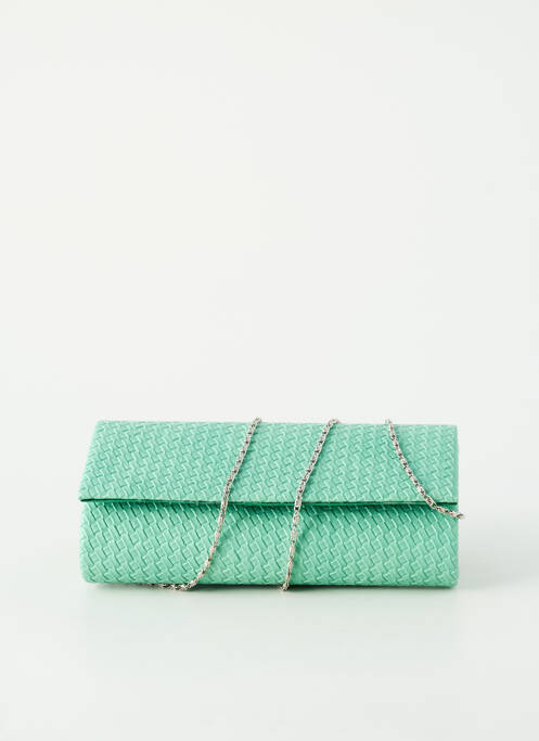 Geantă închidere cu rabat clipsat formă dreptunghiulară verde ETERNEL femme