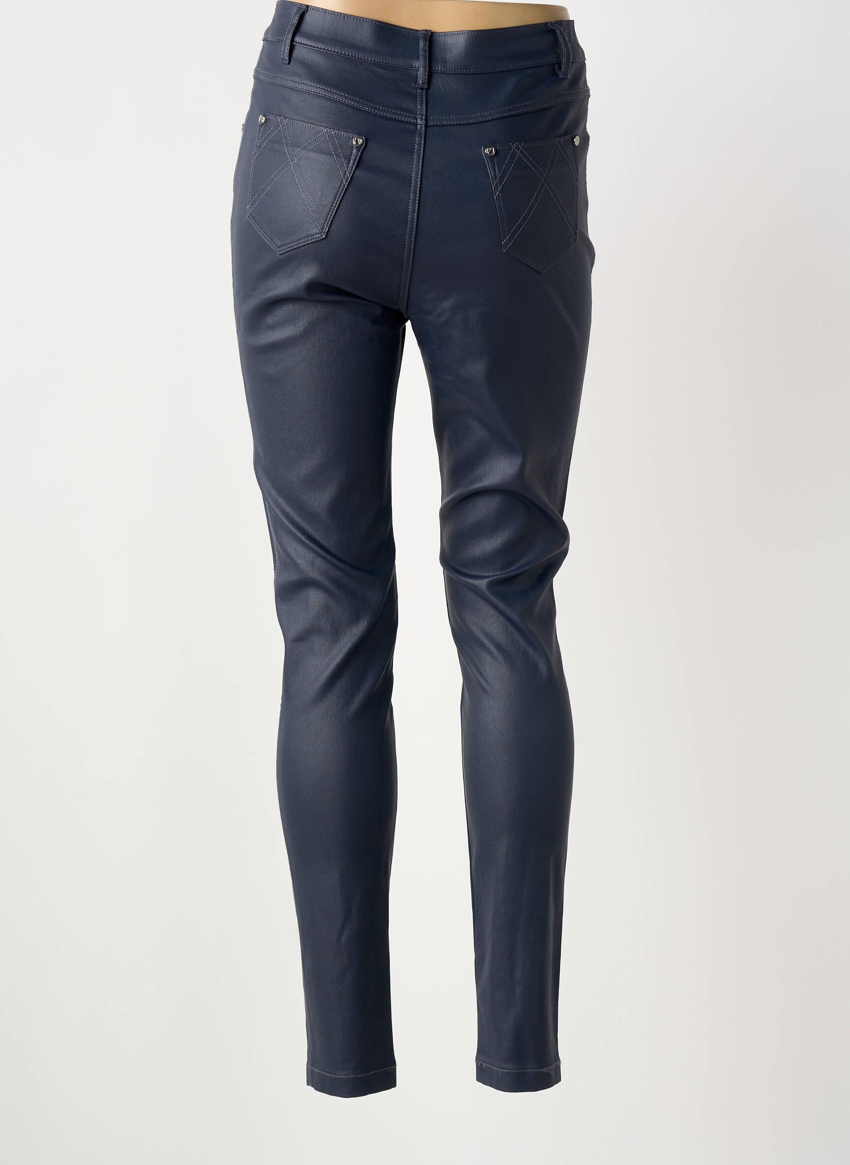 Pantalon slim talie înaltă talie înaltă albastru MARBLE femeie