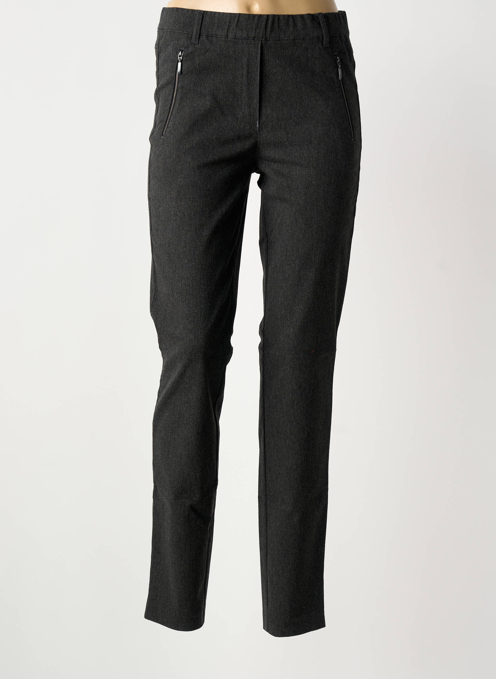 Pantalon slim talie elastică mărime normală gri STARK femeie