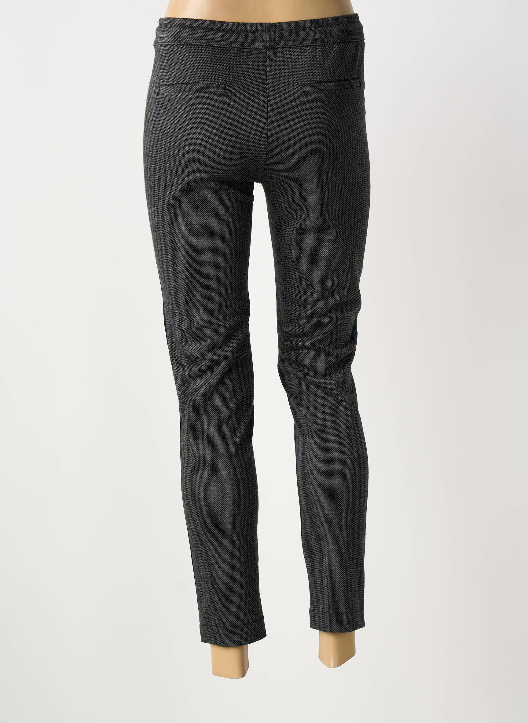 Pantalon chino broderie galoni laterali mărime normală gri ANNA MONTANA femeie