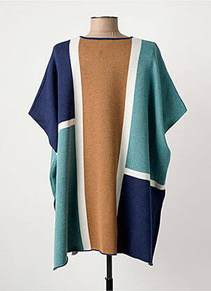 Poncho țesătură jacquard albastru MARBLE femeie