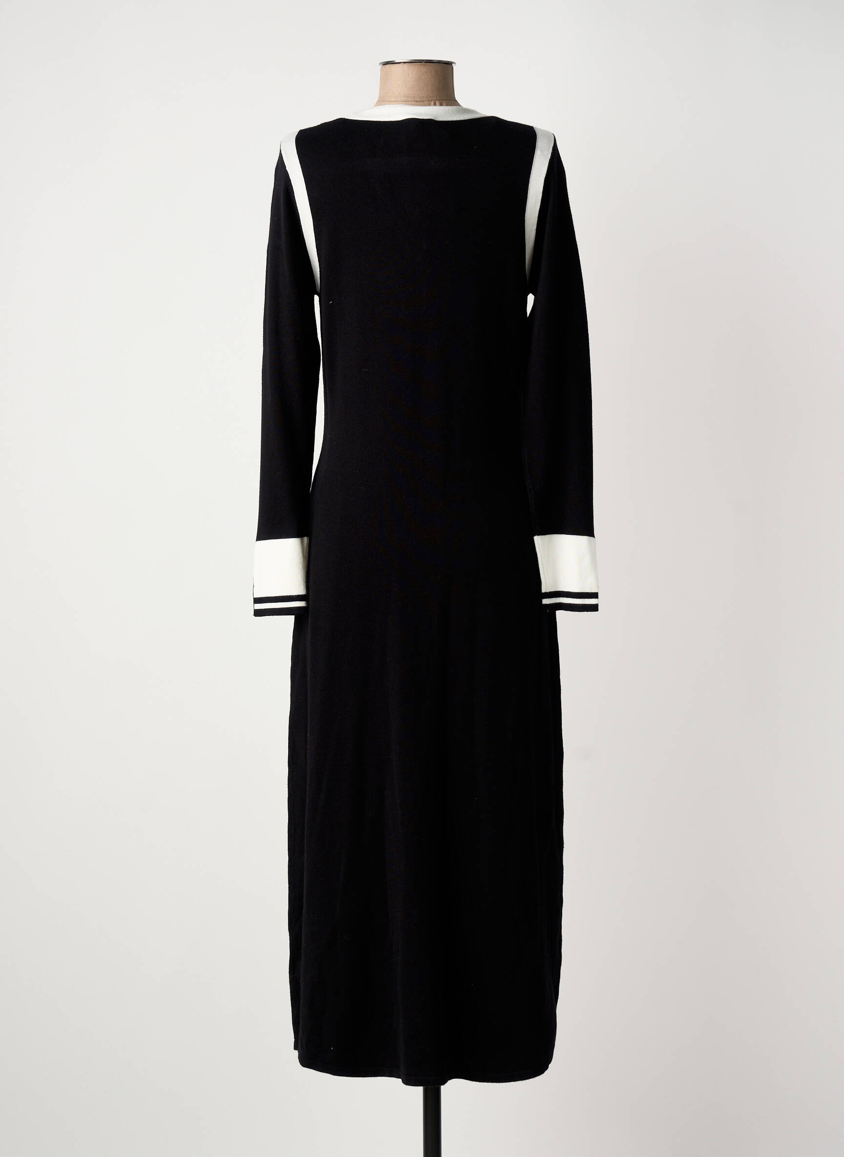Rochie lungă mâneci lungi mâneci lungi negru MARBLE femeie