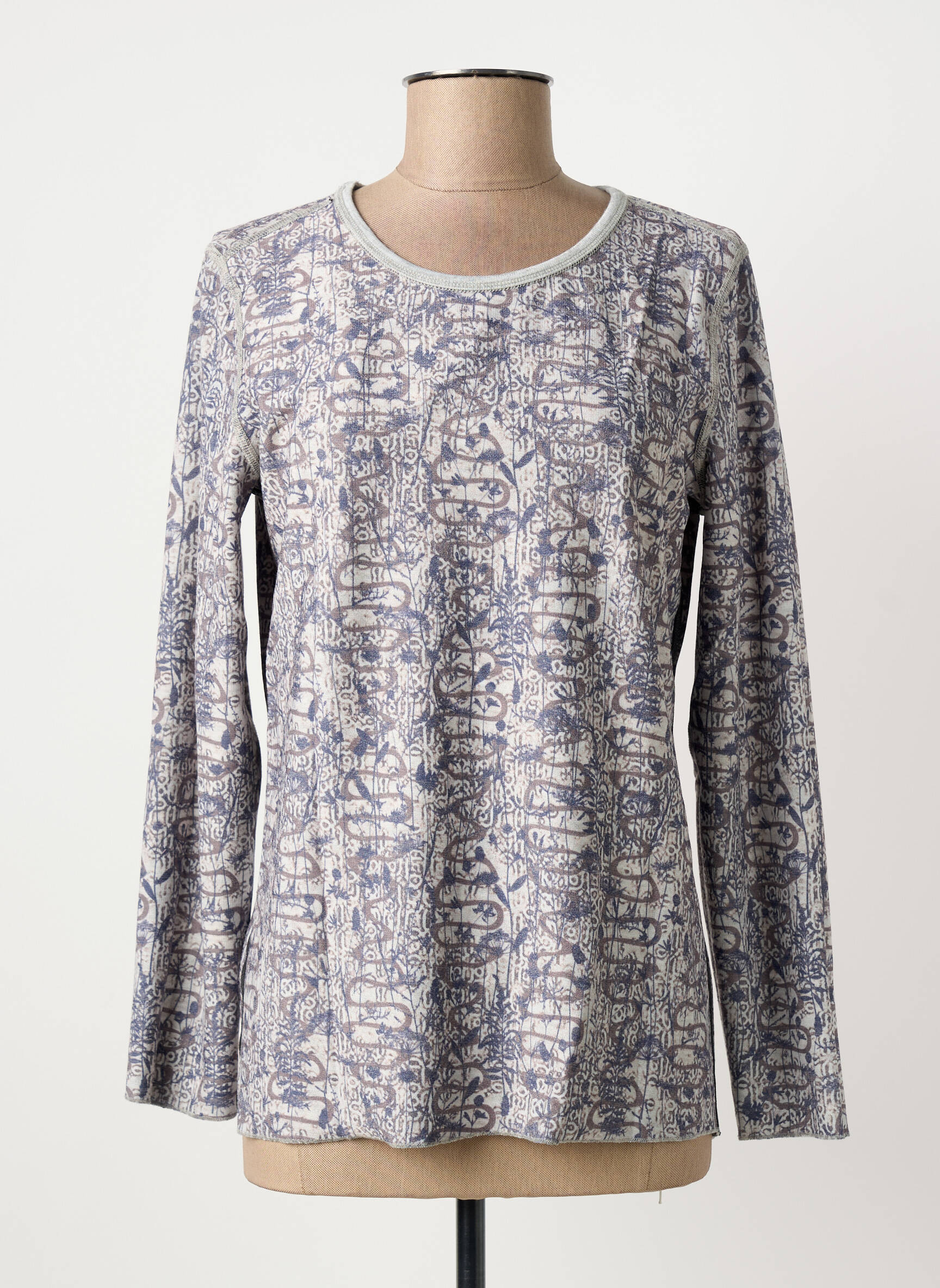 Top elasticitate mâneci lungi gri CAPUCCINO femeie