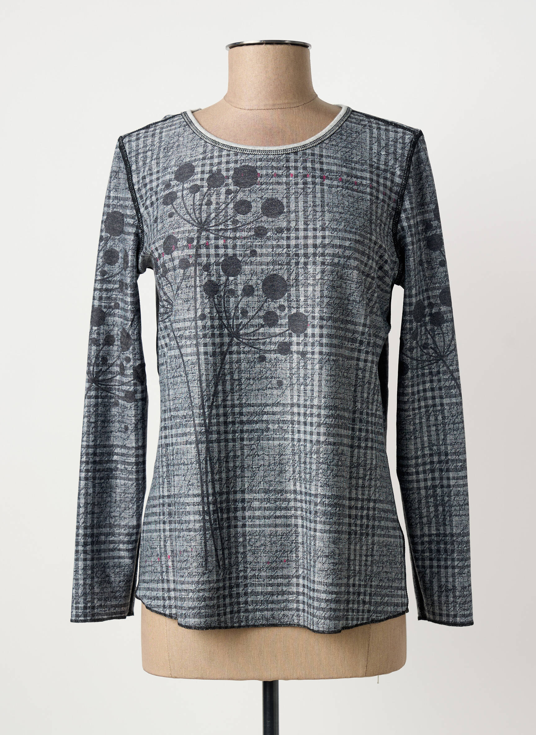 Top elasticitate mâneci lungi gri CAPUCCINO femeie