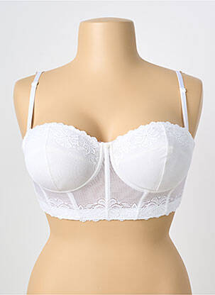 Sutien efect material satinat sutien balconet cu decolteu înalt alb ALNA LINGERIE femeie
