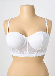 Sutien efect material satinat sutien balconet cu decolteu înalt alb ALNA LINGERIE femme