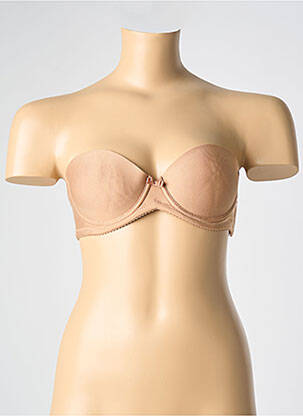 Sutien efect material satinat top sutien push-up culoare piersică LUNA femeie