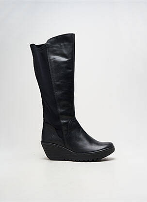 Cizme țesătură satinată toc de 7 la 9 cm negru FLY LONDON femeie