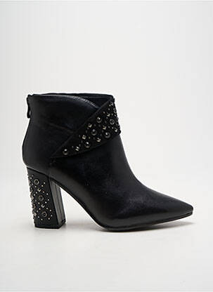 Botine/ghete material neted toc de 7 la 9 cm negru CAFE NOIR femeie