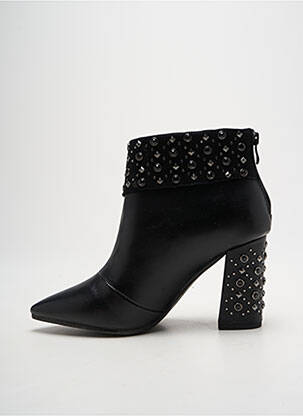 Botine/ghete material neted toc de 7 la 9 cm negru CAFE NOIR femeie