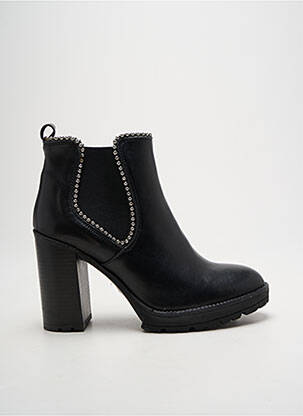 Botine/ghete material neted toc de 7 la 9 cm negru PAOYAMA femeie