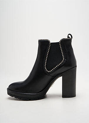 Botine/ghete material neted toc de 7 la 9 cm negru PAOYAMA femeie