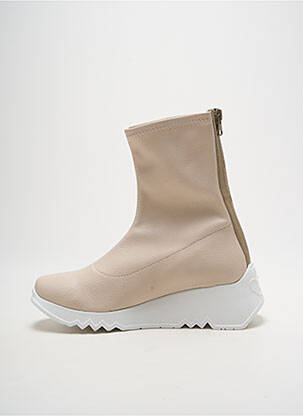 Botine/ghete material neted toc de 4 la 6 cm bej WONDERS femeie