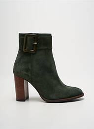 Botine/ghete nubuc toc de 7 la 9 cm verde ELISA LANCI femme