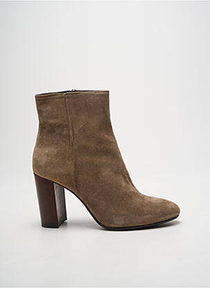 Botine/ghete nubuc toc de 7 la 9 cm bej ELISA LANCI femeie