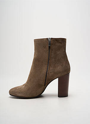 Botine/ghete nubuc toc de 7 la 9 cm bej ELISA LANCI femeie