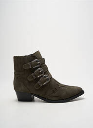 Botine/ghete vârf ascuțit toc de 4 la 6 cm verde BIBI LOU femme