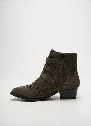 Botine/ghete vârf ascuțit toc de 4 la 6 cm verde BIBI LOU femeie