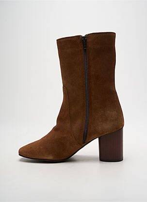 Botine/ghete nubuc toc de 4 la 6 cm maro PARE GABIA femeie