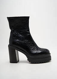 Botine/ghete țesătură satinată toc de 7 la 9 cm negru PAOYAMA femme