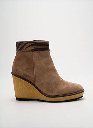 Botine/ghete nubuc toc de 7 la 9 cm bej GADEA femeie