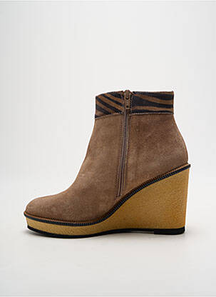 Botine/ghete nubuc toc de 7 la 9 cm bej GADEA femeie